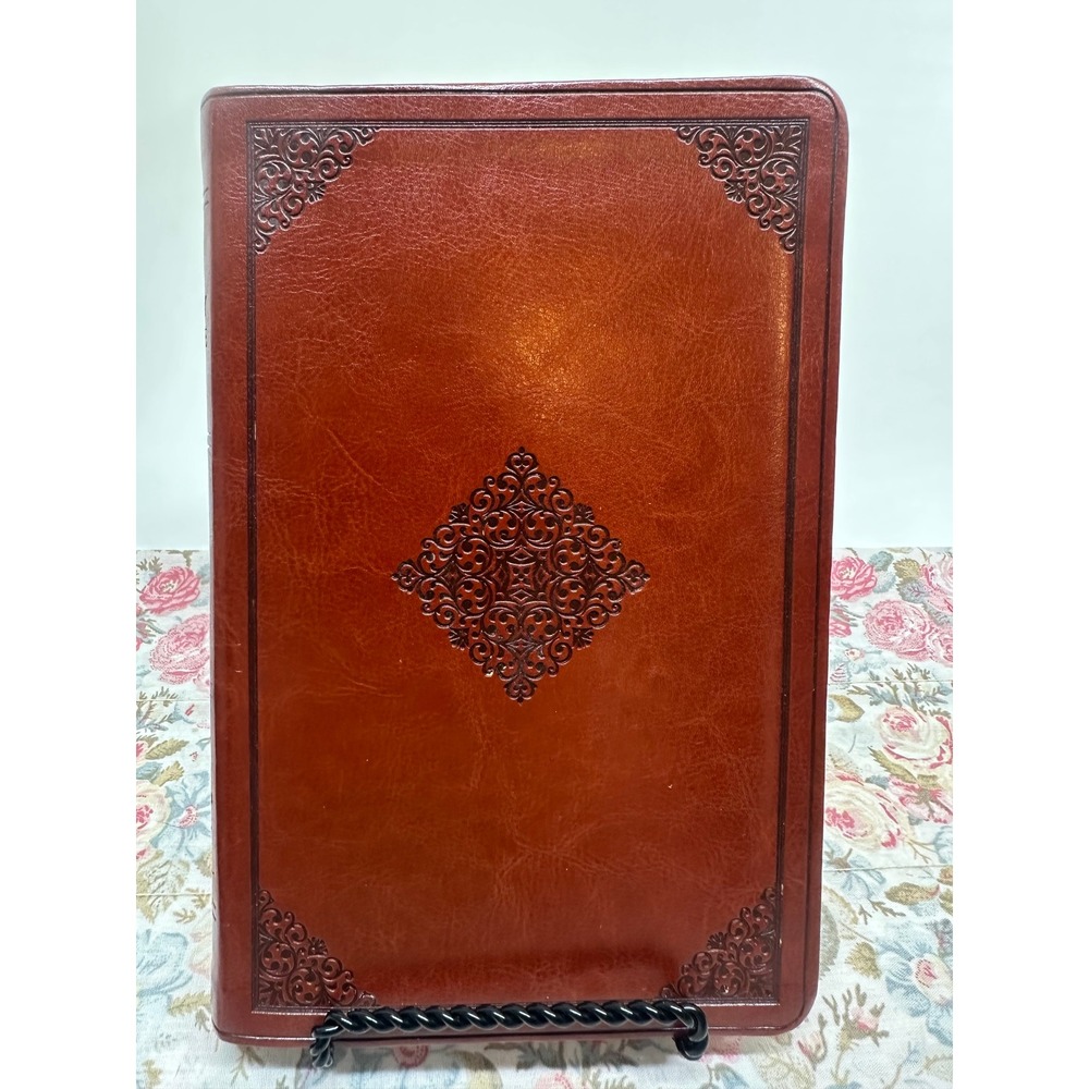Crossway ESV Holy Bible Large Print Thinline Mahogany TruTone Filigree 2016